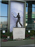 TQ2472 : Sculpture of Fred Perry, Wimbledon by Paul Gillett