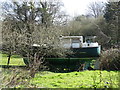 Disused boat in garden