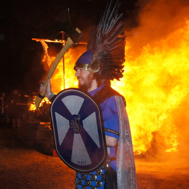 The Guiser Jarl at Norwick Up Helly Aa 2016