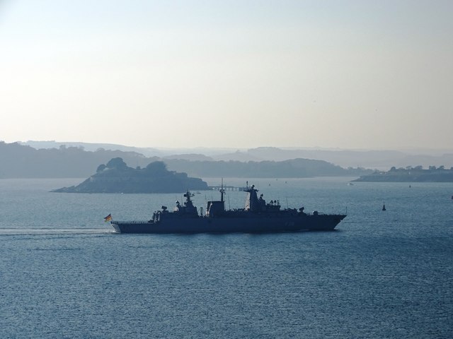 Battleship in Plymouth Sound