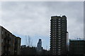 TQ3481 : View of the Heron Tower, Gherkin and Pauline House from Vallance Gardens by Robert Lamb