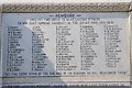 Names on Newquay war memorial