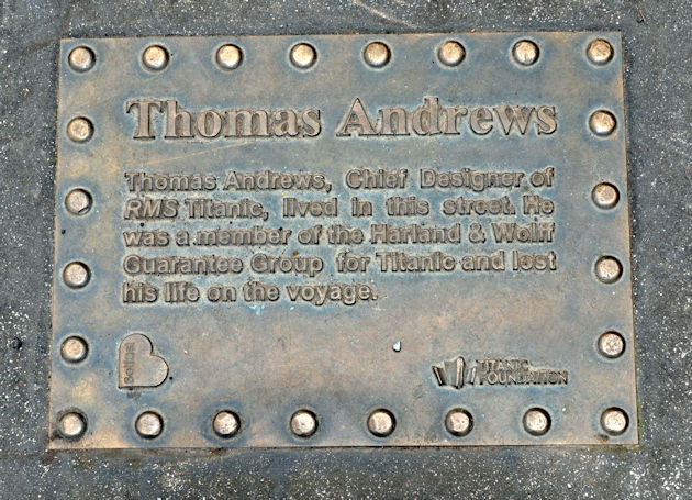 Thomas Andrews "Titanic" plaque, Belfast (March 2016)