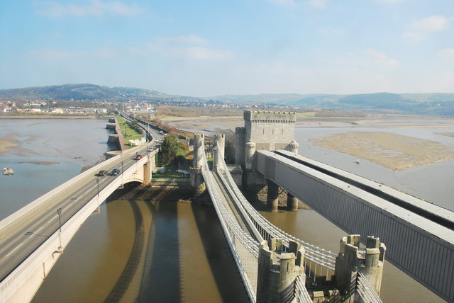 Conwy Suspension Bridge and Railway Bridges