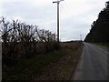 Power lines alongside the road leaving Broughton