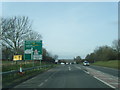 A5 approaches the B4036 junction near Long Buckby