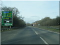 A5 northbound nears the M6 overbridge