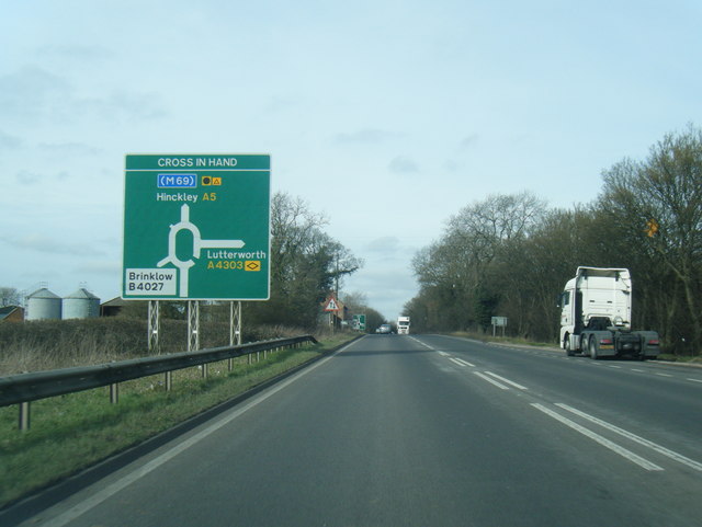 A5 nears Cross In Hand Roundabout © Colin Pyle :: Geograph Britain and ...