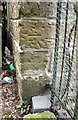 Benchmark on Eastleaze Farm outbuilding