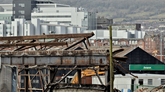 Former railway goods sheds (demolition), Belfast - March 2016(8)