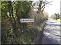 Crowfield Village Name sign on Ipswich Road