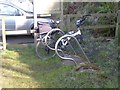 NT5874 : Cycle rack by the car park at Traprain Law by Oliver Dixon