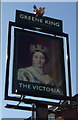 Sign for the Victoria public house, Hitchin