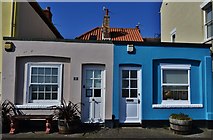TM4656 : Aldeburgh High Street: A pair of cottages in Crag Path by Michael Garlick