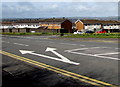 White arrows on Glebe Road, Loughor