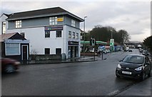 NS5572 : Vet's, petrol station and shops, Hillfoot by Richard Sutcliffe