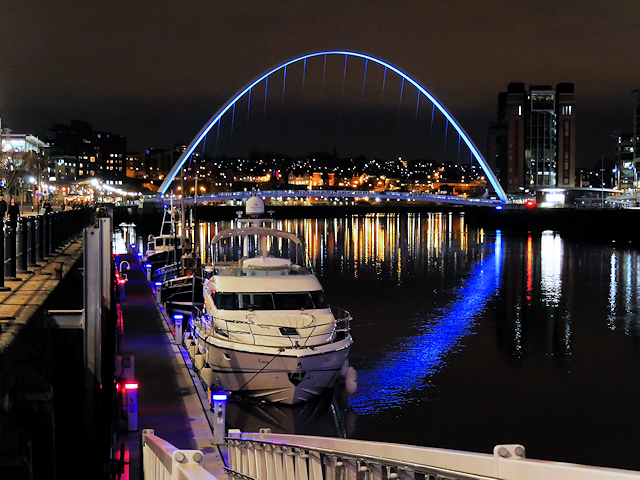 Newcastle City Marina and Gateshead Millennium Bridge
