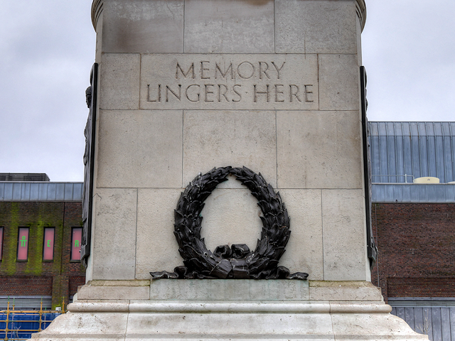 Newcastle War Memorial, "MEMORY LINGERS HERE"