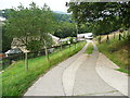 Footpath crossing the driveway to Bank House, Norland