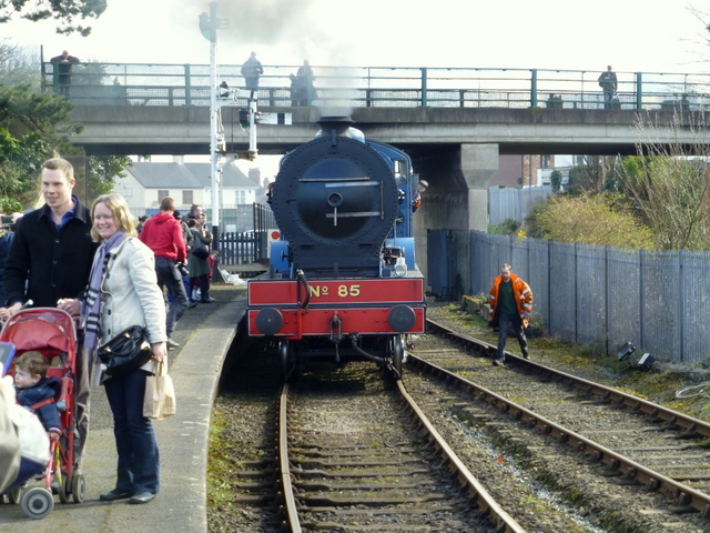 Steam Locomotive No.85 approaches at Whitehead