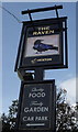 Sign for the Raven public house, Hexton