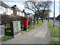Telephone box and Elizabeth II postbox on Bedford Road, Barton-le-Clay