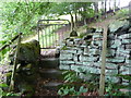 SE0522 : Steps and footpath gate, Norland by Humphrey Bolton