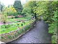 Tidy garden by the river Frome