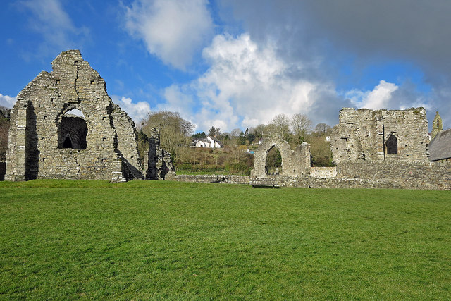 The remains of St Dogmaels Abbey
