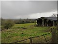 View south-east from Woolpit Farm, in rain