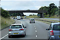 Southbound A1 approaching Spital Road Bridge near Blyth