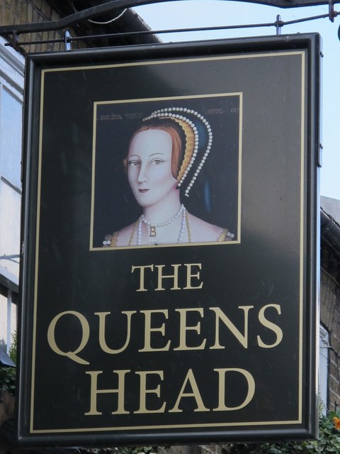 Sign for The Queens Head, Windsor Street, UB8