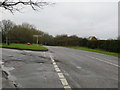 Road (B2067) at its junction with the lane to Warhorne