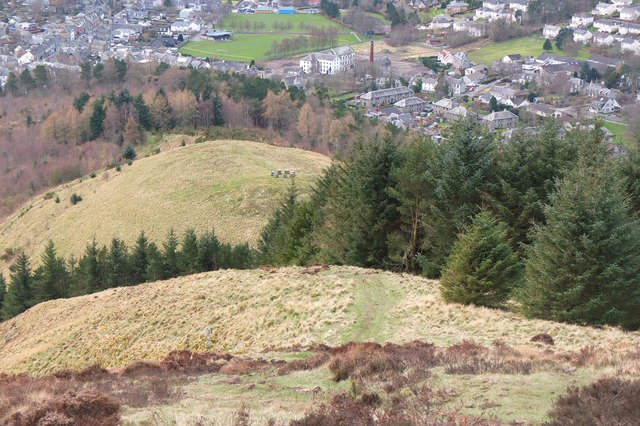 Looking down on Pirn Hill Fort, Innerleithen