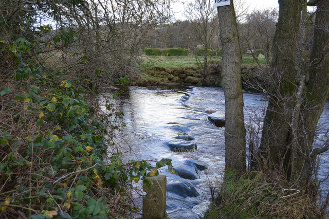 Stepping stones under water © N Chadwick :: Geograph Britain and Ireland