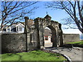 Gateway at the east end of the grounds of The Garrison