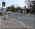 Pelican crossing to Cheltenham Spa Railway Station