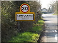 TM1855 : Ashbocking Village Name sign by Geographer