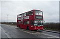 Go North East bus on the A691 near Lanchester Road Hospital