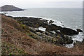 Exposed rock strata near Limeslade Bay