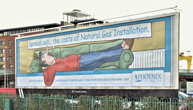 Phoenix Gas "spread out" poster, Belfast (April 2016)