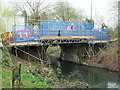 The Damaged New Mill Canal Bridge - Scaffolding has been erected