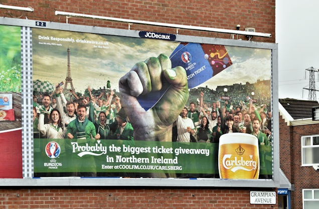 Northern Ireland Euro 2016 poster, Belfast (April 2016)
