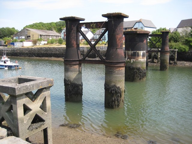 Remains of a railway bridge