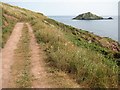 SX4948 : The coast path near Wembury Head by Philip Halling