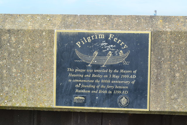 Plaque marking site of Pilgrim Ferry