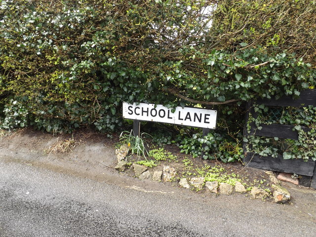 School Lane sign