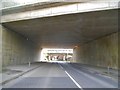 The A20 going under the M20 and railway, Barrowhill