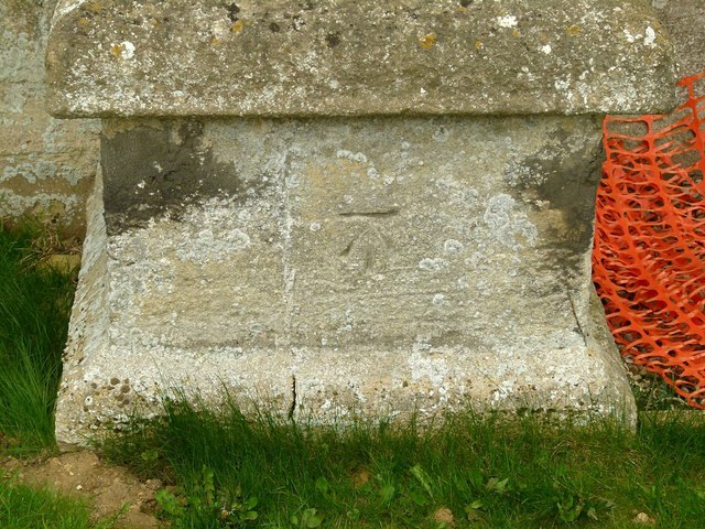 Bench mark, St Mary's Church, South Luffenham