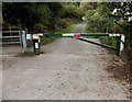 Metal barrier across an entrance to the Warren, Wernddu